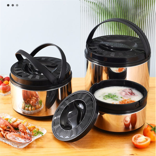 Stainless Steel Hot Cold Food Insulated Casserole Hot Pot Set of 3 (2.5L,5L,8L)