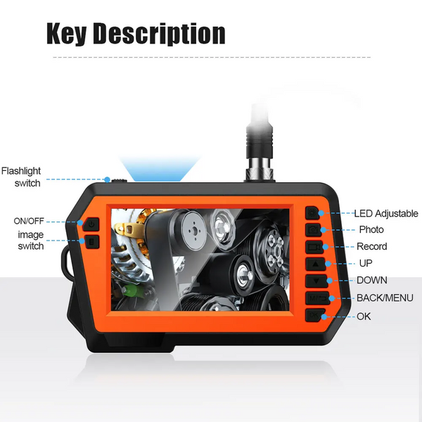 4.3" Dual Lens Endoscope 8mm Borescope HD 1080P Inspection Camera 10m Cable AU
