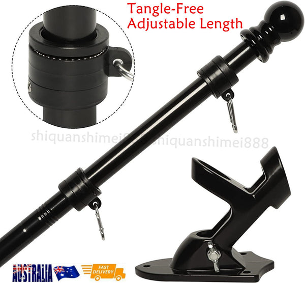 1.8M Telescopic Flag Pole Australian Flagpole Ball Flag Top Kit Holder Aluminum