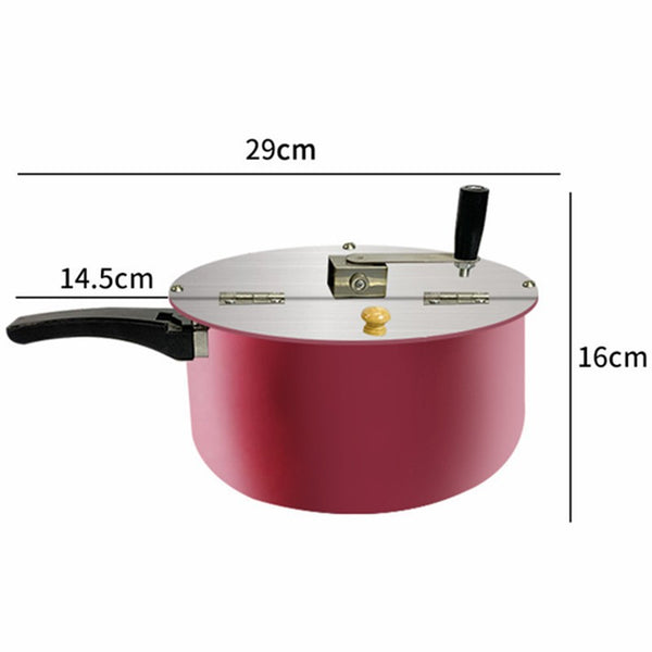 Stainless Steel Popcorn Popper Hand Operated Popcorn Maker Machine for Gas Stove