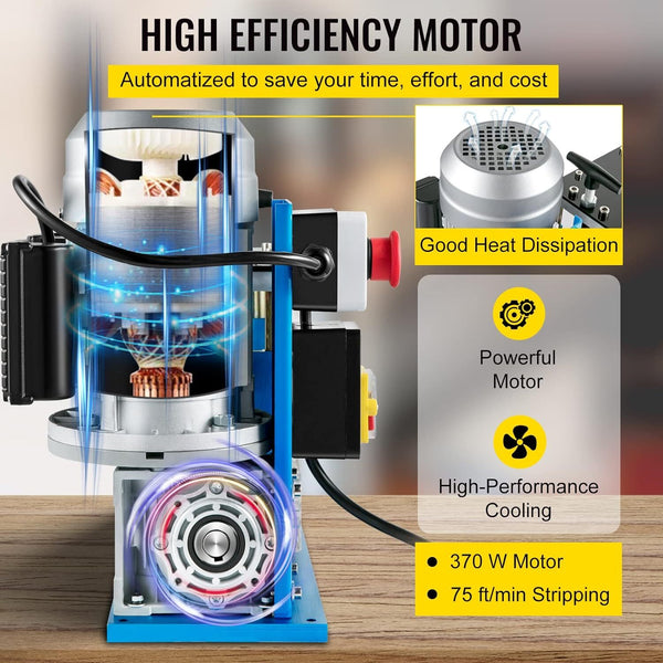 370W Electric Wire Stripping Machine Copper Cable Stripper 1.5-38 mm