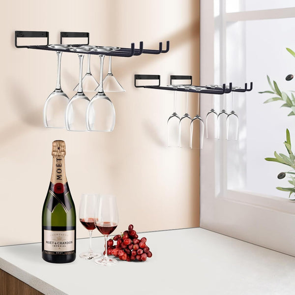4PCS Wine Glass Racks Metal Wine Glass Holder for Kitchen Bar Decor Wall Mounted