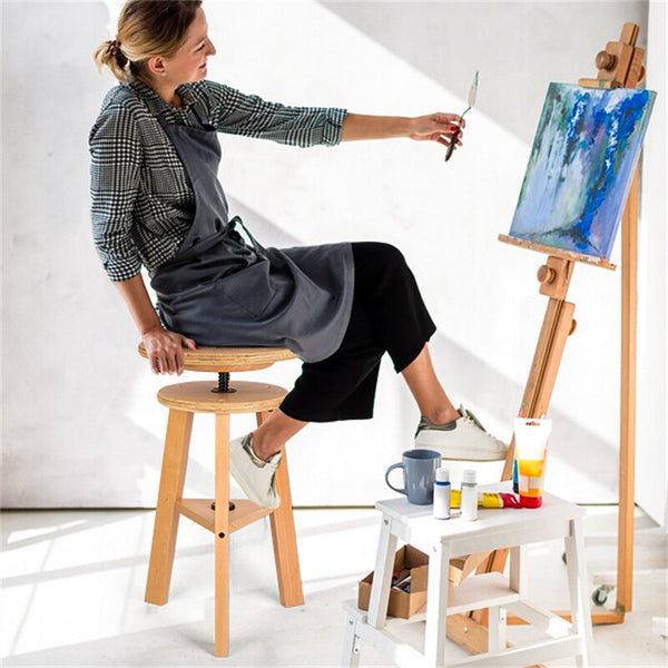 Wooden Drafting Stool Bar Stool Adjustable Height for Home Kitchen Gallery