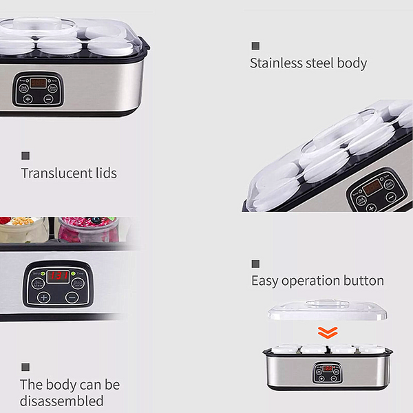 Probiotic Yogurt Maker with Adjustable Temp/ Time Control Get Better Gut Health
