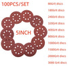 100pcs Sanding Discs 5 Inch 8 Hole Sanding Discs Grits 80 -3000 Sanding Pad