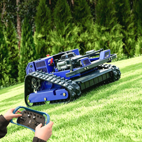 RC Petrol Lawn Mower with Snow Blade Tracked Mower & Snow Shovel 224cc 9HP AU