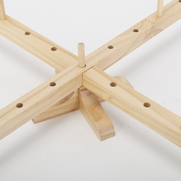 Wood Yarn Holder Compact Rotating Yarn Winder for Efficient Hand Knitting