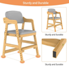 Wooden High Chair for Toddlers Teens Learning Chair Grows with Kid for Dining