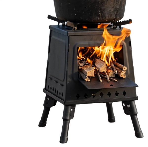 Wood Burning Camping Stove & Bag for Backpacking Outdoor Cooking Heating