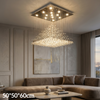 Square Chandelier Lamp Luxury Crystal LED Pendant Light Living Room Easy install