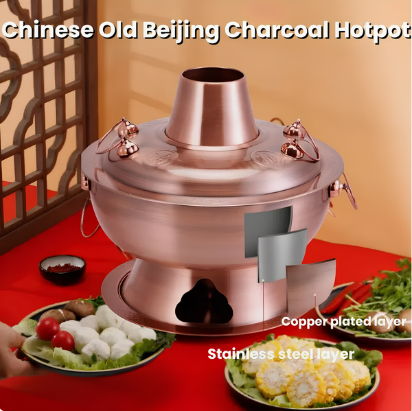 Chinese Charcoal Hotpot Cookware Hot Pot Copper Old Beijing Charcoal Pot