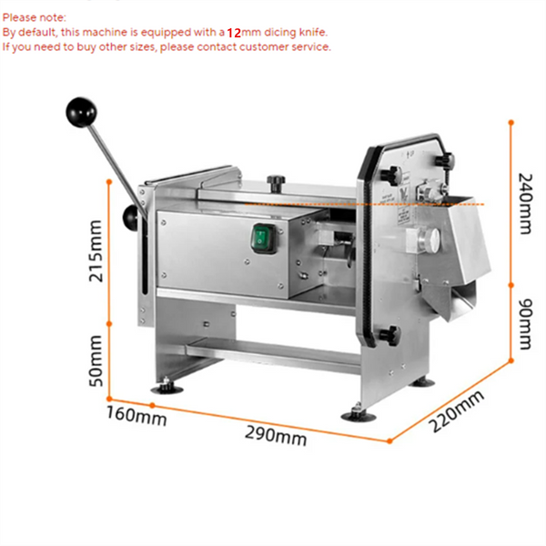Electric Vegetable Fruit Dicer Commercial Cube Cutting Machine Stainless Steel