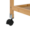 Solid Wood 3 Tier Shelf Serving Table with Wheels Bar Cart Kitchen Storage Cart