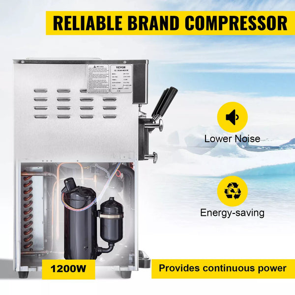 Commercial Soft Serve Ice Cream Machine Electric Soft Ice Cream Maker Benchtop