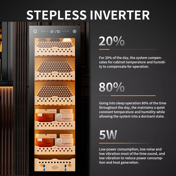 138L Cigar Humidor Cedar Wood 1000 Cigars Temperature Controlled Cigar Cabinet