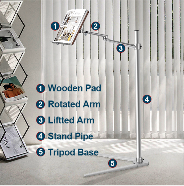 Book Stand for Reading Hands-Free Holder for Laptop Tablet Rotated and Liftted
