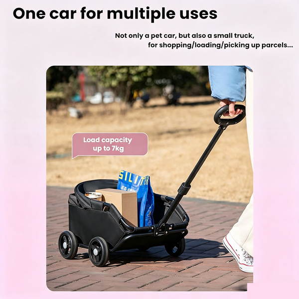 Pet Stroller With Sun Cover Portable Travel Carrier For Small Medium Pet Dog Cat