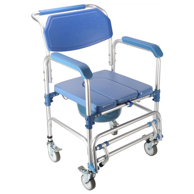 Shower Chair With Wheels Disabled Bedside Commode Wheelchair Toilet Chair 200KG