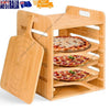 13" Pizza Rack Wooden Pizza Peel Rack  4 Tier Non-Stick Pizza Paddle Pizza Board