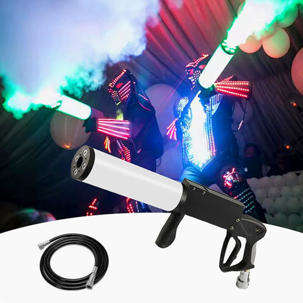 CO2 Fog Machine Handheld Fog Gun Cannon Fog Machine With LED Lights Effect