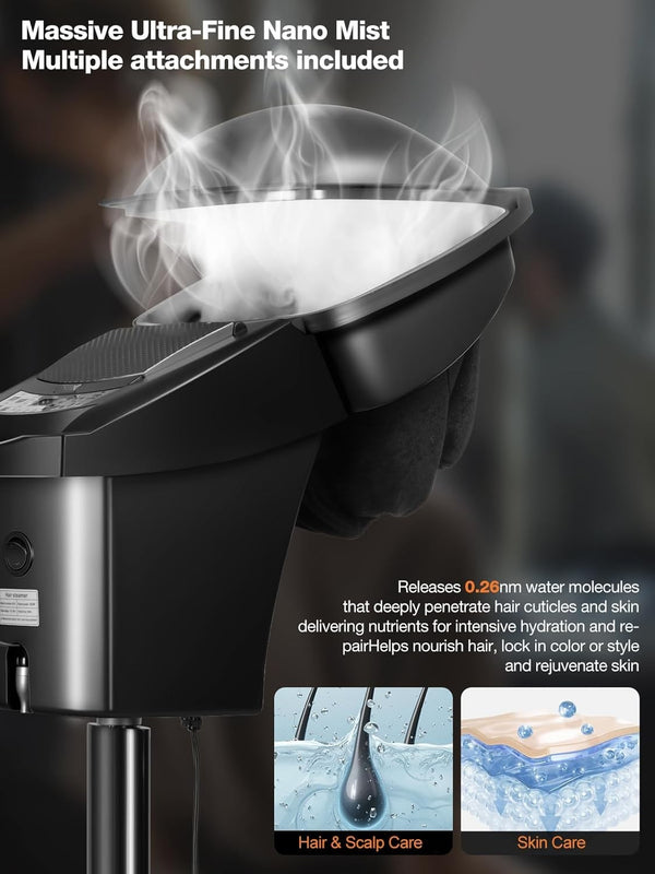 4-in-1 Hair Steamer Spa Salon Micro Mist Hot Cold Fog Hair Care Machine w/ Timer