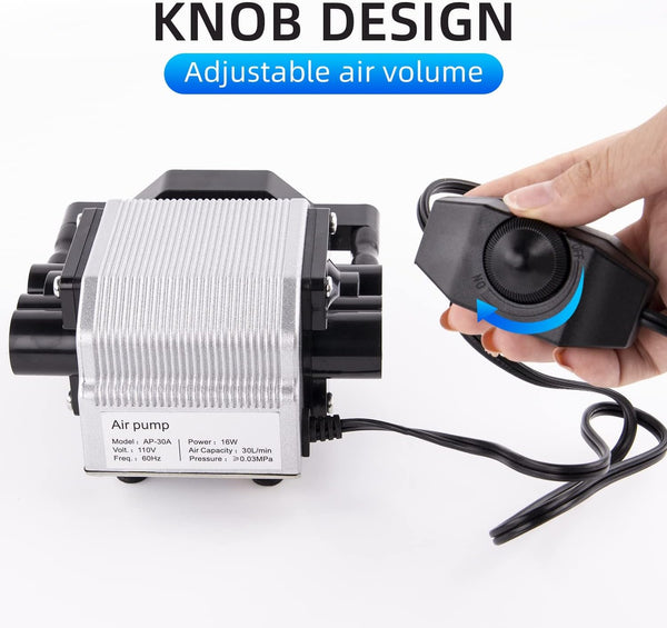 30L/Min Laser Air Assist Pump Engraving Machine Air Compressor Knob Control AU