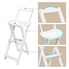 Bamboo Bar Stool Foldable Design W/ Ergonomic Backrest Space-saving For Bars
