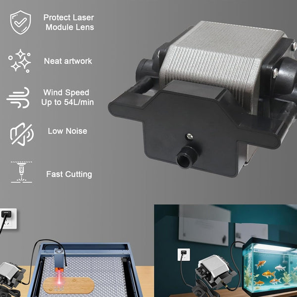 30L/Min Laser Air Assist Pump Engraving Machine Air Compressor Knob Control AU
