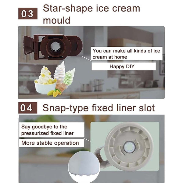 1L Automatic Small Soft Ice Cream Cones Maker Household DIY Ice Cream Roll Maker
