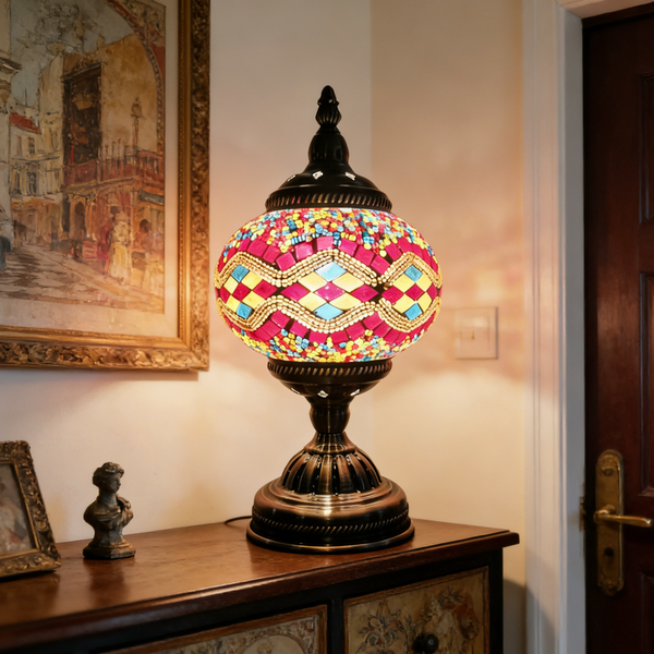 Handmade Mosaic Lamp Moroccan Glass Beside Lamp Table Desk Lamp Home Decoration