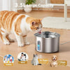 3.2L Pet Stainless Steel Water Fountain Dog Cat Drinking Dispenser Filter Feeder