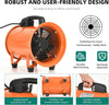 12'' Pipe Axial Fan Portable w/ 5m Hose&Handle Exhaust Fan for Spray Booth Paint