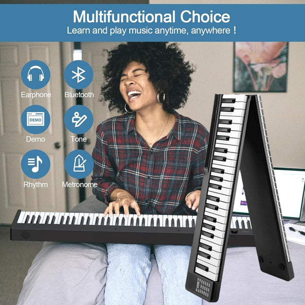 88 Keys Electric Piano Foldable Portable Digital Electronic Keyboard Piano w/Bag