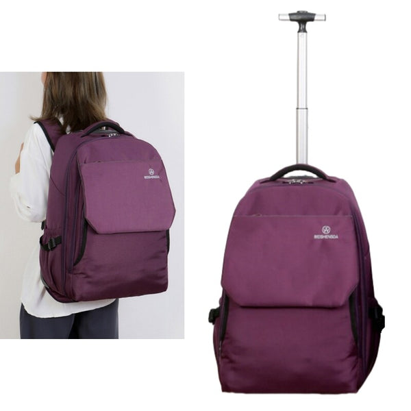 19'' Wheeled Rolling Backpack for Men Women Business Laptop Travel Bag AU