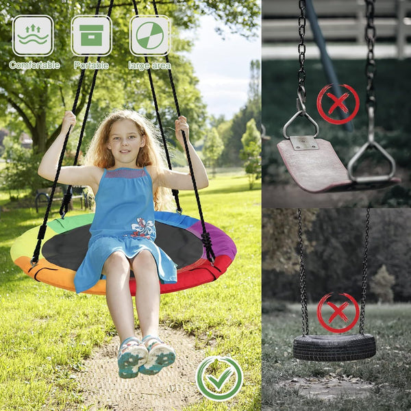 Giant Tree Swing 100cm Outdoor Hammock Chair Kids Children Yard Play Equipment