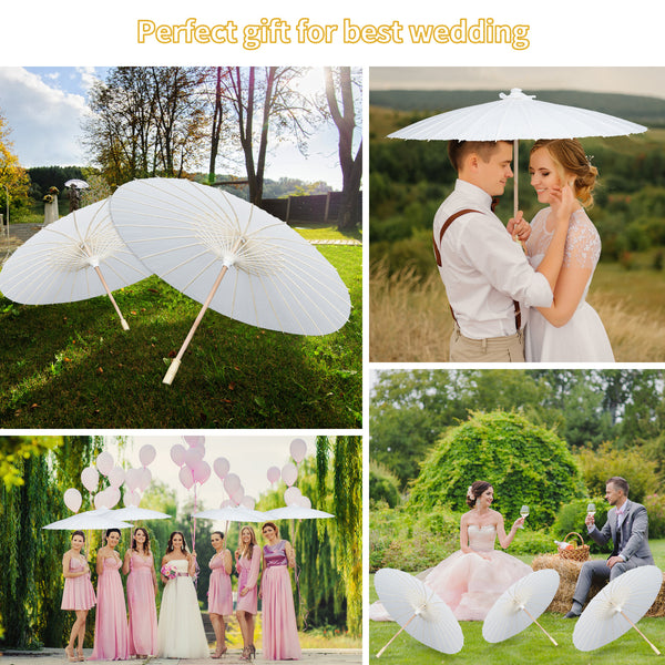33 Inches Paper Umbrellas for Weddings DIY Painting Craft Decorative Umbrellas