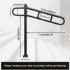 Stair Handrail Railings 1 to 4 Steps Black Metal Adjustable Safety Hand Rail Kit