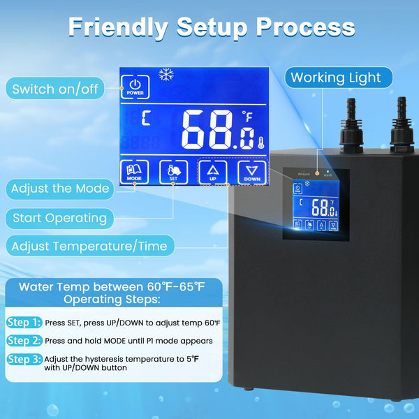 Ice Bath Water Chiller for Cold Plunge Tubs 1/3 HP Upgraded Cold Plunge Chiller