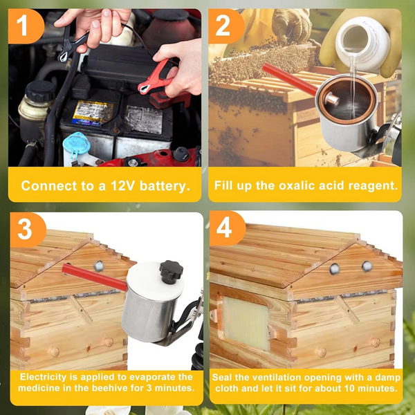 Oxalic Acid Vaporizer Beehive Mite Treatment Removal Evaporator Beekeeping Tools