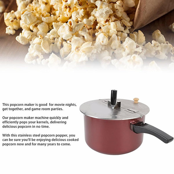 Stainless Steel Popcorn Popper Hand Operated Popcorn Maker Machine for Gas Stove