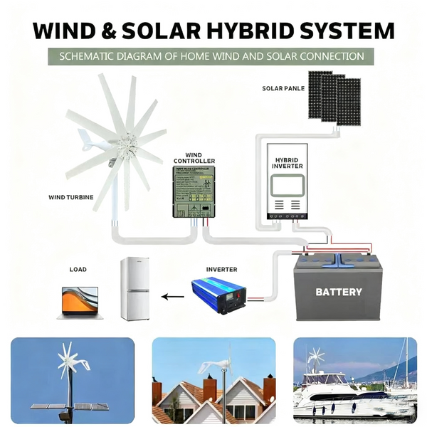 12V/48V Wind Turbine Generator Wind Charge Controller Kit Home USE 1KW/3KW/5KW