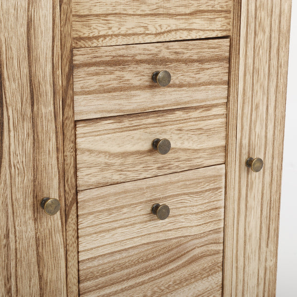 Large Wooden Jewellery Box Storage Mirror Organiser Necklace Rings Earring Gifts