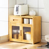 Bamboo Countertop Cupboard 2 Tier Pantry Kitchen Desk Tea Coffee Storage Cabinet