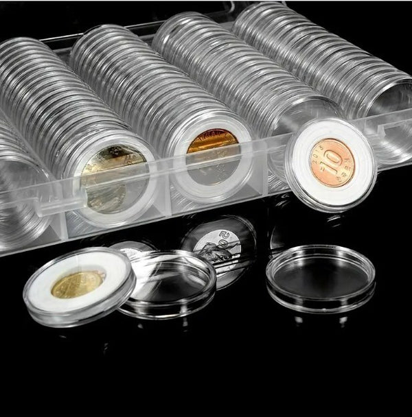 100pcs Storage Box Case Capsules Holder Clear BOX 17/20/27/30mm (only box)