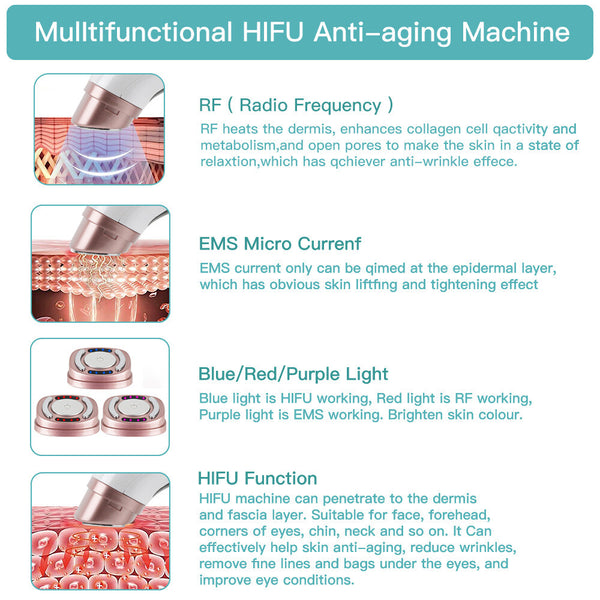 2nd Generation Mini HIFU Machine EMS Face Massage Wrinkle Remove Beauty Device