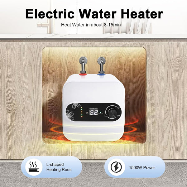 1500W Electric Mini-Tank Water Heater 15L Hot Water System Under Sink Water Tank
