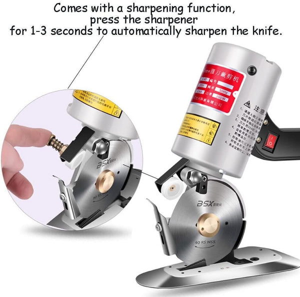 Electric Cloth Cutter Fabric Cutting Machine Round Blade Octagonal Knife 90mm