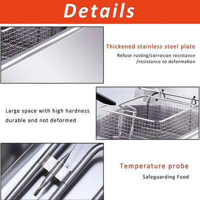 16L /8.2L Commercial LPG Gas Fryer w/Fryer Basket Deep Single Tank Frying Tool