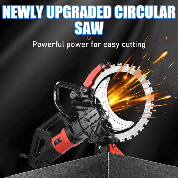 29cm Concrete Cutting Ring Saw HF Concrete Cut Off w/2 Blades&Water Pump 3000RPM