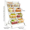 Retail Display Shelf Supermarket Vegetable Fruit Snack Storage Rack & Baskets